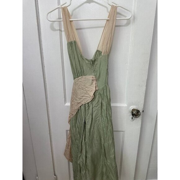 Ruth Crinkle Silk Colorblock Maxi Dress - Size 4 - Picture 6 of 10